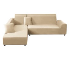 Copridivano Angolare Elasticizzato Forma L Copridivano 3+4 Posti Divano Chaise Beige