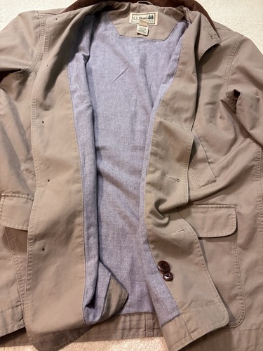 LL Bean Chaqueta Para Hombres XXL Bronceado Abrigo de Campo Chaqueta de Granero Pana Lona Algodón Forrado - Imagen 8 de 8