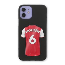 Personalised Phone Case For iPhone 17/16 Name Red White Football Shirt TPU Cover