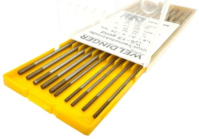 Wolframelektrode WL-15 / gold mit je 5x 1,6 u. 2,4 x 175 mm WIG in Box WELDINGER