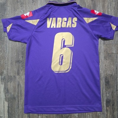 2011 Lotto ACF Fiorentina Home Soccer Jersey Juan Vargas Kids L Peru Italy