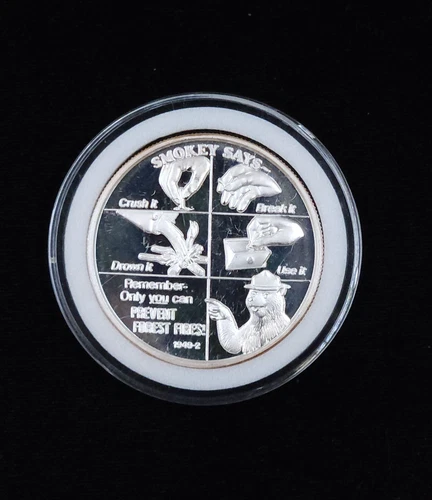 Smokey Bear 1 oz .999 Fine Silver Rounds Variety Design 1949-2