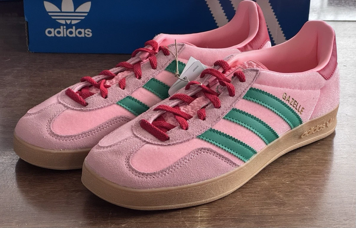 adidas gazelle silver green womens Adidas Gazelle Indoor Collegiate Green Lucid Pink main image 1