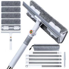 80" Window Washing Kit with Extension Pole | Squeegee for Glass & Bathroom Surfa