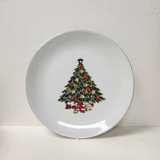 Jamestown China Christmas Tree Dinner Plate Action Industries 10"