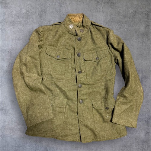 Rare WW1 US Army Button Khaki Service Vintage Jacket Pants Set 1917 Dough Boy - Picture 2 of 19