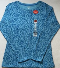 HANES ACTIVESTYLE Long Sleeve Blue Pullover Shirt Women s Size XL NEW
