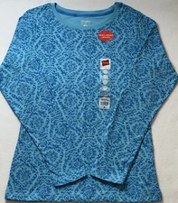 HANES ACTIVESTYLE Long Sleeve Blue Pullover Shirt Women’s Size XL  NEW