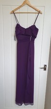 BETSY & ADAM Violet Formal Chiffon Long Gown Dress, UK Size 8