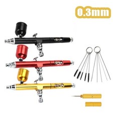 0.3mm Dual Action Airbrush Kit Gravity Feed Gun Spray Nail Tattoo Claning Tool