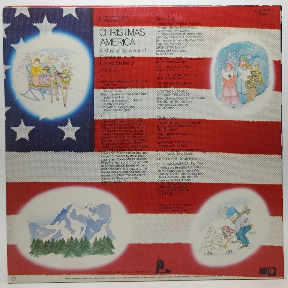 Christmas America Vol 1 + 2 Vinyl LP Lot Limited Ed Capitol Records VERY GOOD - Image 3 of 4