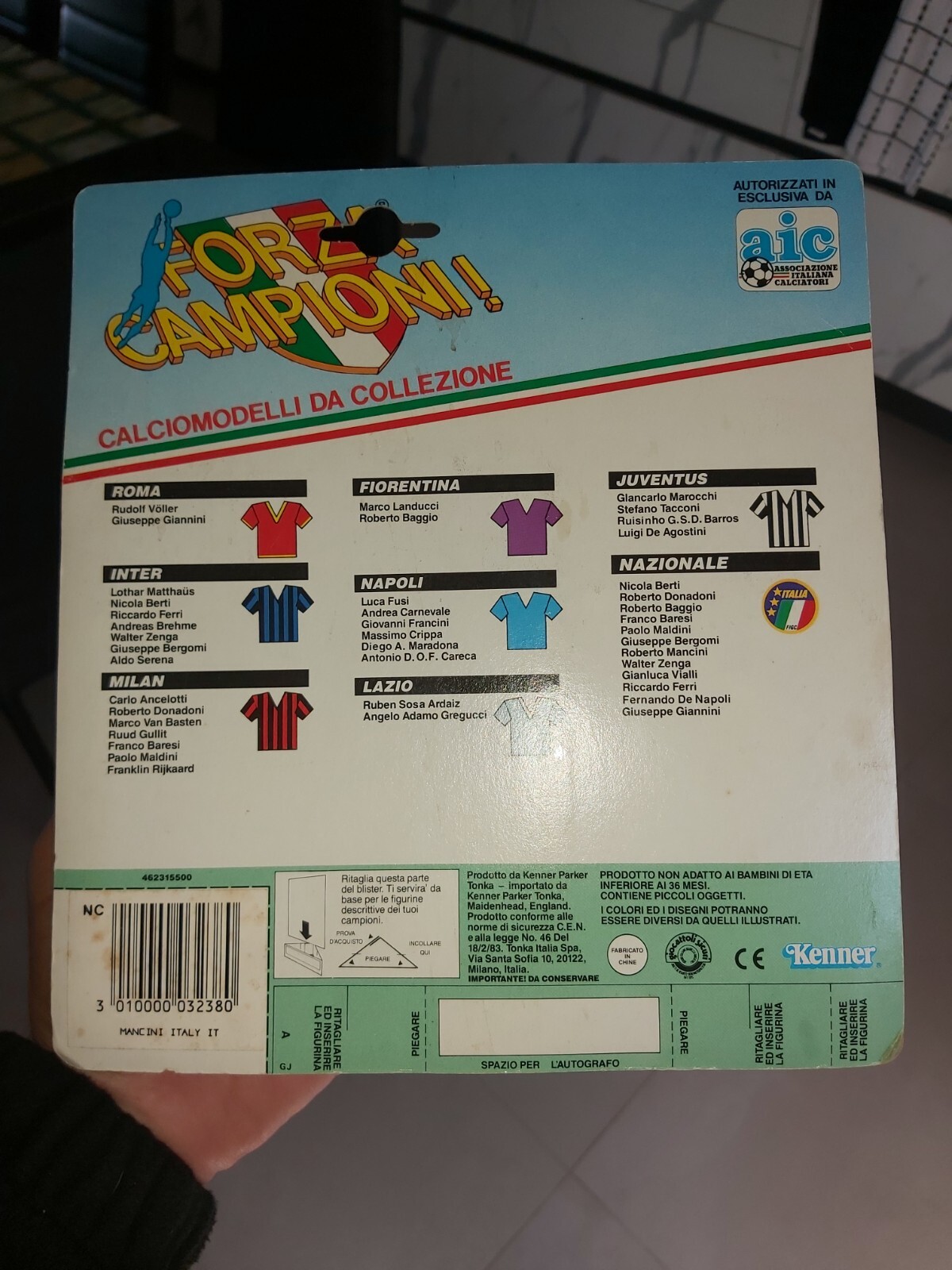 ROBERTO MANCINI NAZIONALE ITALIANA FORZA CAMPIONI AIC KENNER ACTION