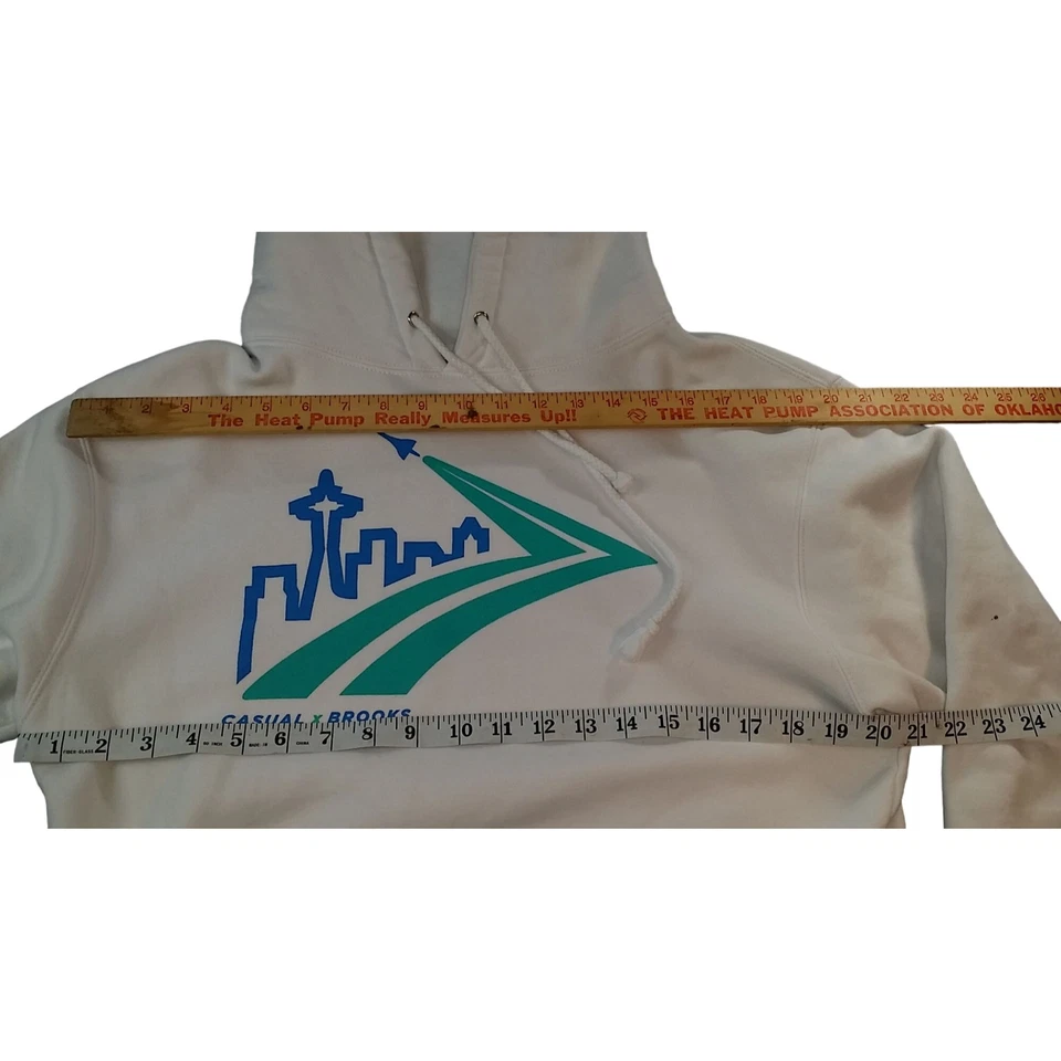 Sudadera con Capucha Brooks X Informal Industrieas Hombres Talla S Blanca Estampado Gráfico Athleisure Casua Foto 4 de 4