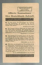 Original USA WW 2 Surrender Leaflet Dropped on German Troops Party Bigwigs