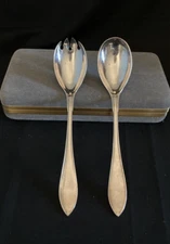 Vtg Silverplate Salad Serving Fork & Spoon Set EPNS Made in England