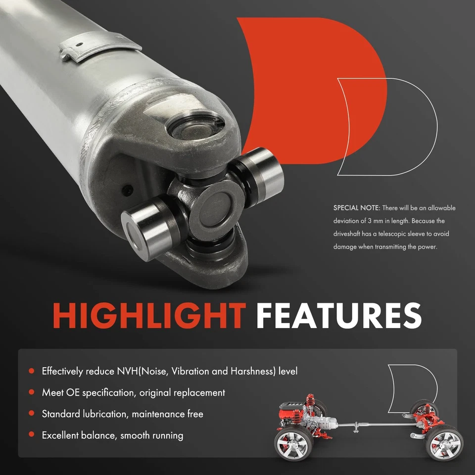 Conjunto de eje de transmisión trasero A-Premium para Chevy GMC C1500 C2500 Suburban Foto 4 de 4