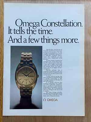 Omega Constellation Automatic Chronometer Original 1970 Vintage Watch Ad Werbung
