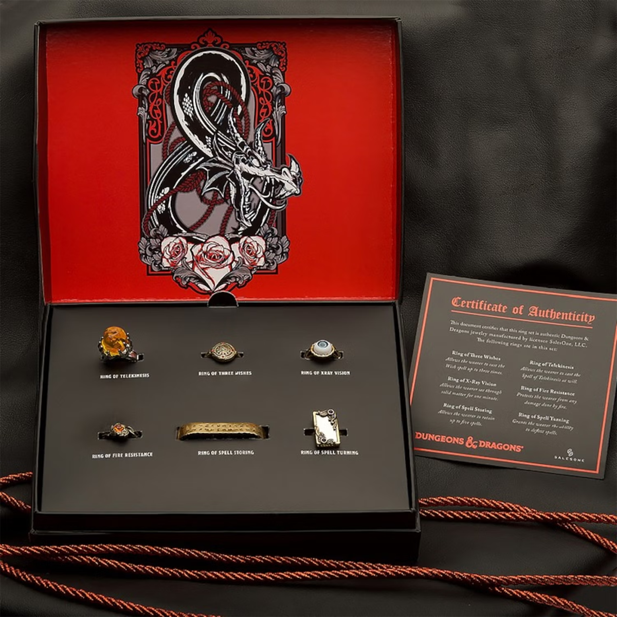 Dungeons and Dragons Exclusive Adjustable 6 Ring Set Collectors