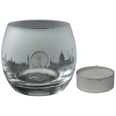 Milford Collection Animo Glas kleiner Kristall London City Teelicht Kerzenhalter