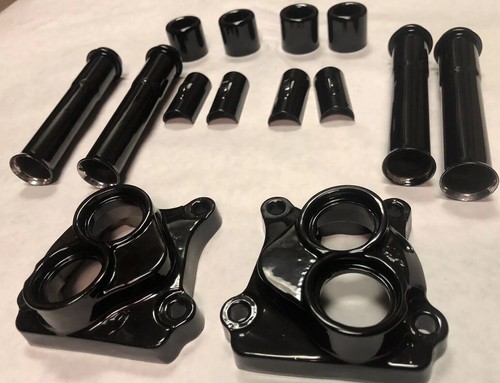 Harley LIFTER BLOCKS/PUSH-ROD TUBES GLOSS BLACK POWDER COAT 1999-2017 TWIN CAM