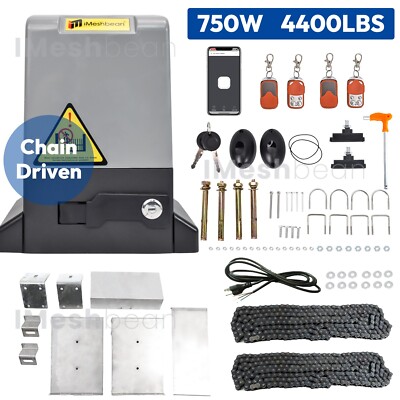 1HP 4400lbs Electric Automatic Sliding Gate Opener Motor APP Control 4 Remotes