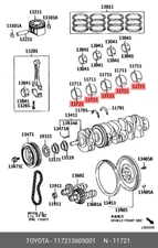Genuine Crankshaft Bearing Shells, 117213605001 for Toyota 11721-36050-01