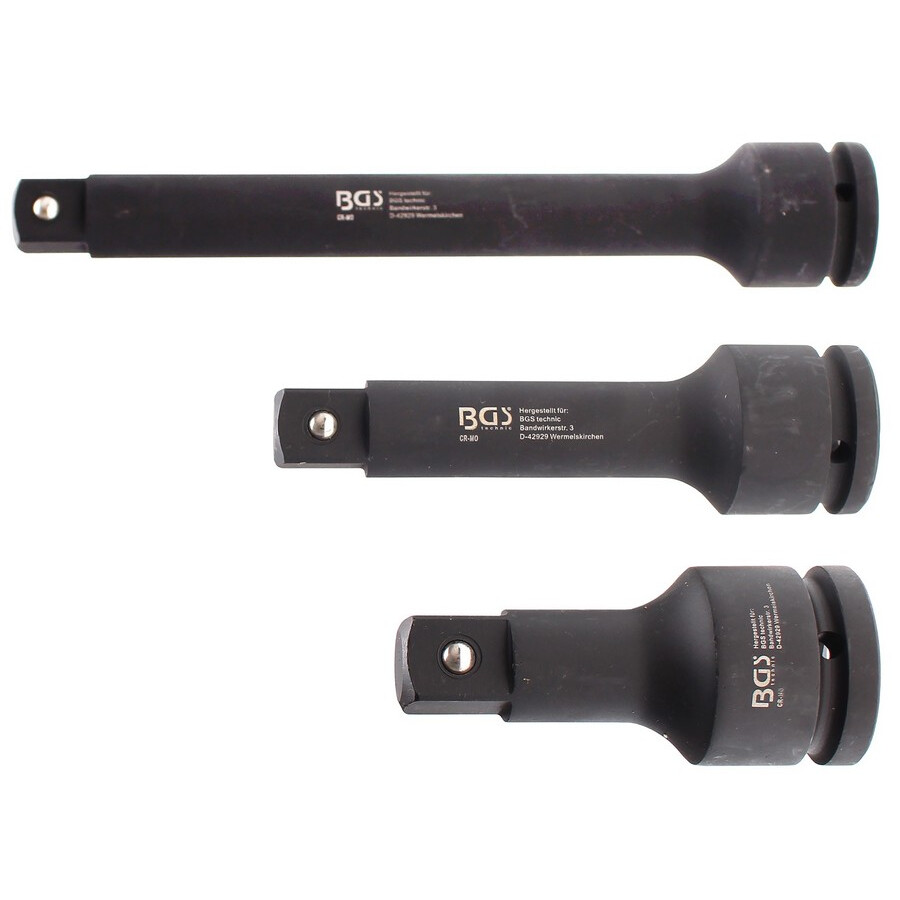 set 3 prolunghe impact att. 3/4 - codice bgs8840 FBGS8840 BGS officina