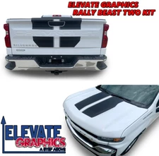 Fits Chevy Silverado Graphics Rally Beast Two Vinyl Stripes Decals 2019-2026