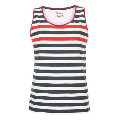 modAS Damen Top mit Blockstreifen - Gestreiftes Trägershirt aus Baumwolle