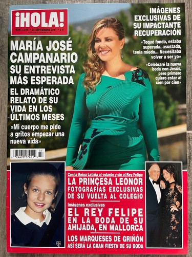Revista ¡Hola! 20 sept 2017 (3.816) MARIA JOSE CAMPANARIO SU ENTREVISTA...