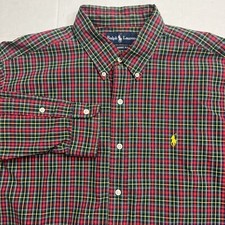Ralph Lauren Classic Fit LARGE Plaid Long Sleeve Button Down Shirt
