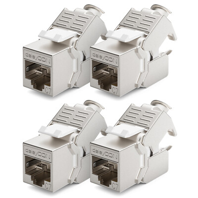 4x CAT 7 Keystone Jack Modul RJ45 Patchkabel Netzwerk Adapter 10Gbit/s 1000MHz