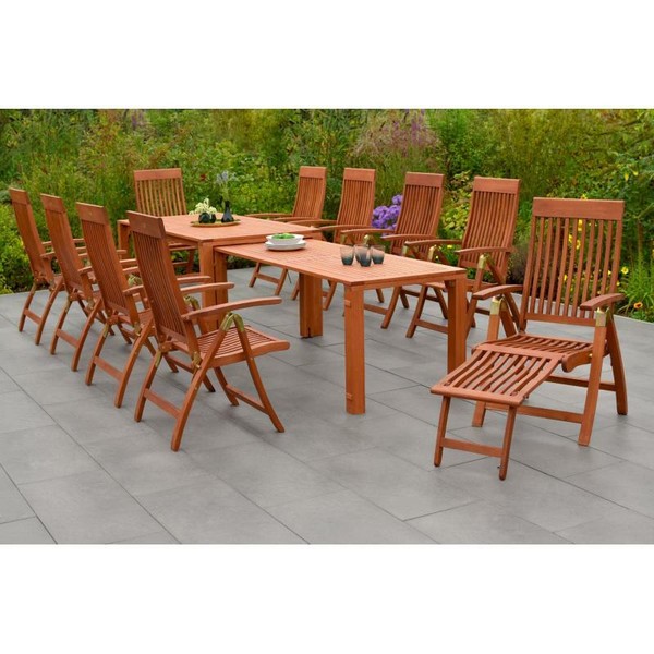 Merxx GartenmöBel Comodoro Set 11Tlg. 10 Klappsessel Verstellbar + 1 Tisch-image