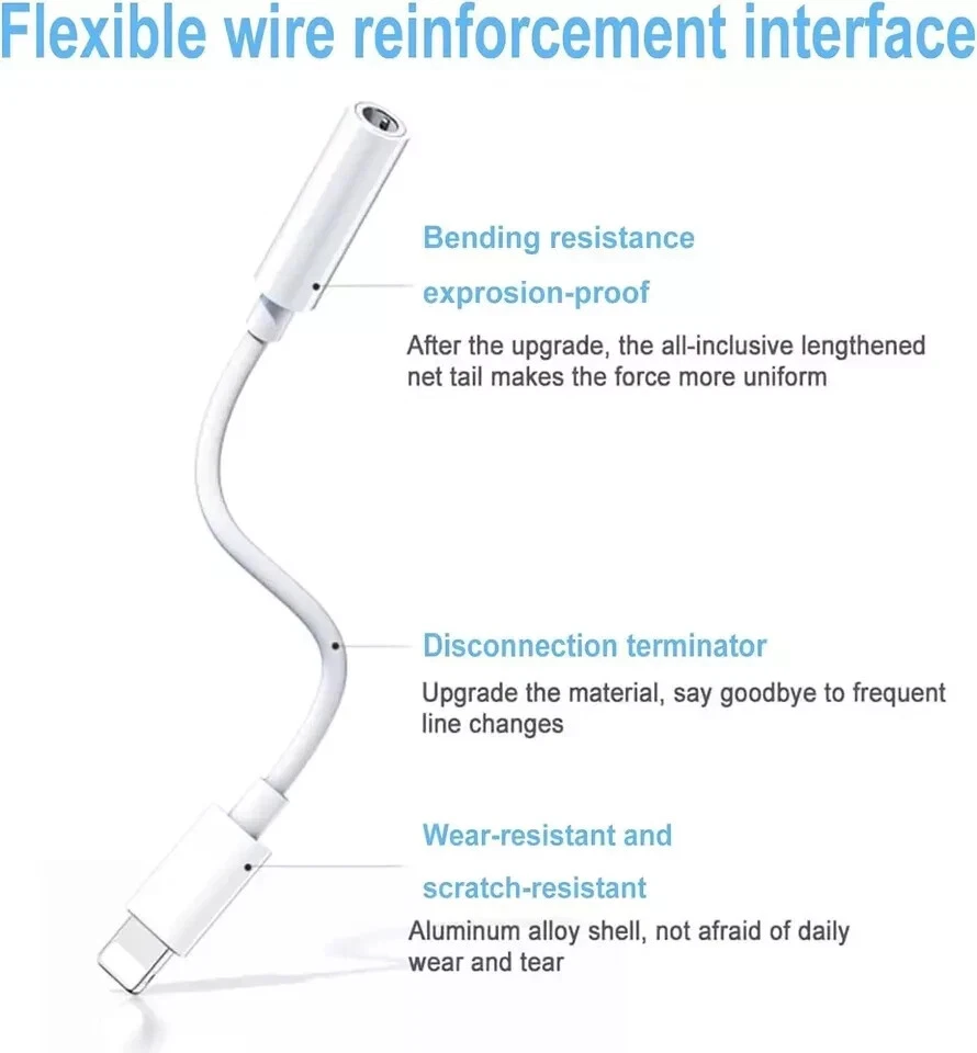 3.5mm iPhone Headphone Jack Adapter Lightng to Aux Cable Pack of 2 - Image 3 of 4