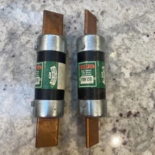 BUSSMAN, FRN 150, Dual Element Fuse 250 VOLTS OR LESS, 7-1/8" LONG (QTY 2)