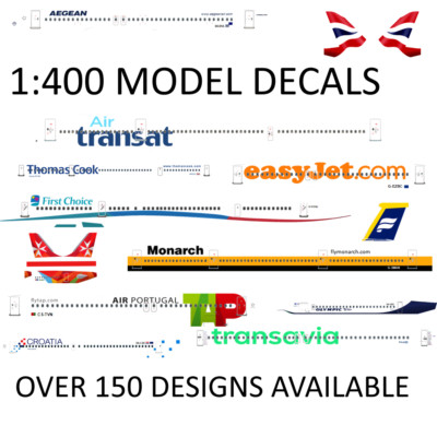 1:400 Decals für Custom Flugzeug Modell - A320/A330/737/757/747 etc