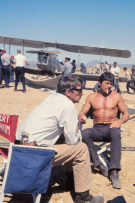 Robert Mitchum und Charles Bronson filmen ''Villa Rides'' 1967 4x6 FOTO