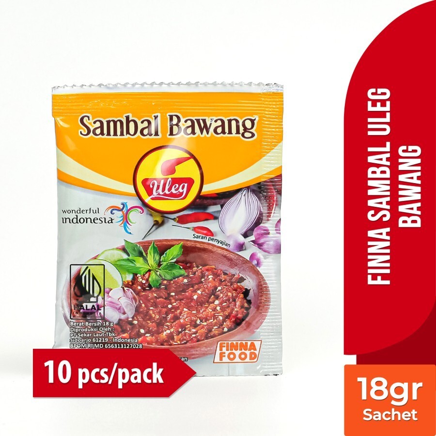 Sambal Uleg Sambal Bawang Finna Indonesia Food @18gr Per Pack 10
