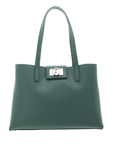 Furla 1927 Tote Bag L Schultertasche Tasche Mineral Green Mint Neu-image