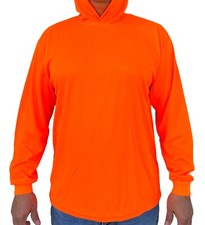 Hoodie Orange High Visibility Shirt / Air Cooling Flow w/ UV Protection
