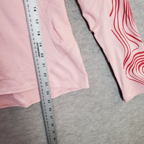 Nike Fit Dry Girls Activewear Top Large Pink Running Swirl Logo Long Sleeve READ - Picture 4 of 10