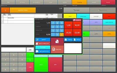 TSE EXPRESSKasse Kassensoftware für KIOSK LADEN HANDEL, SCANNERKASSE Touch