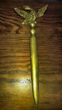 VINTAGE HEAVY CAST BRASS EAGLE LETTER OPENER KNIFE