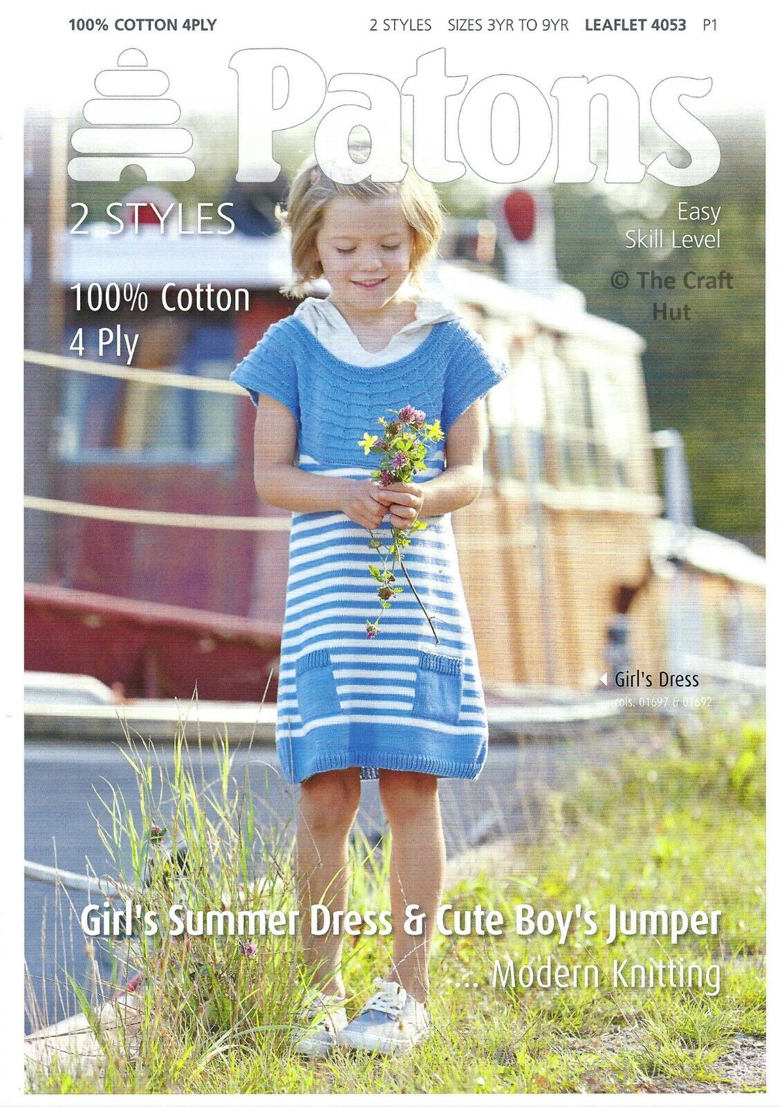 Hand Knitting PATTERN ONLY Patons Childs Summer Dress & Jumper 4053 New