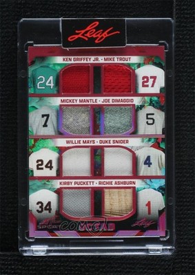 2023 Leaf Art of Sport Red Spectrum Holofoil 7/7 Mickey Mantle Mike Trout 2zr