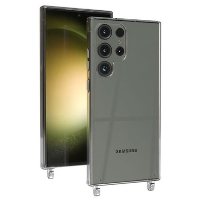 EAZY CASE für Samsung Galaxy S23 Ultra Hülle mit Ösen für Handykette transparent