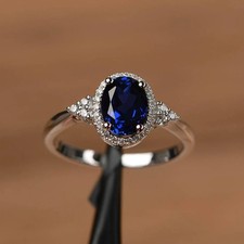 4.50 Ct Oval Cut Natural Sapphire & Diamond W...