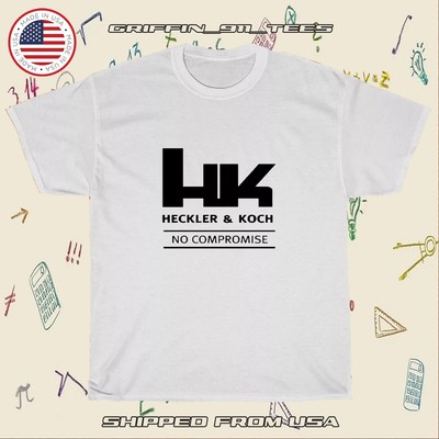 New HK Heckler & Koch No Compromise Logo American Men's T-Shirt Griffin Tees