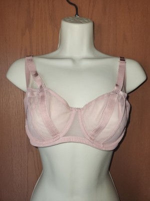 VICTORIA'S SECRET LUXE LINGERIE VERY SEXY Unlined Balconet Bra Sheer Dusty Pink