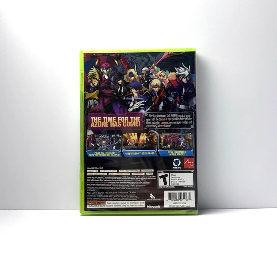 BlazBlue: Continuum Shift Extend Xbox 360 Brand New Factory Sealed Free Shipping - Image 2 of 2